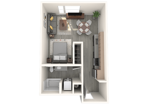 Tilian Alcove Studio 3D Floor Plan